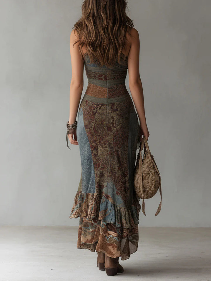 Nevara – à une épaule en viscose, robe maxi