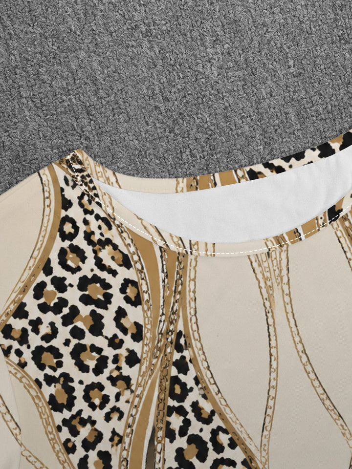 Elaren – T-shirt en maille jersey à imprimé léopard