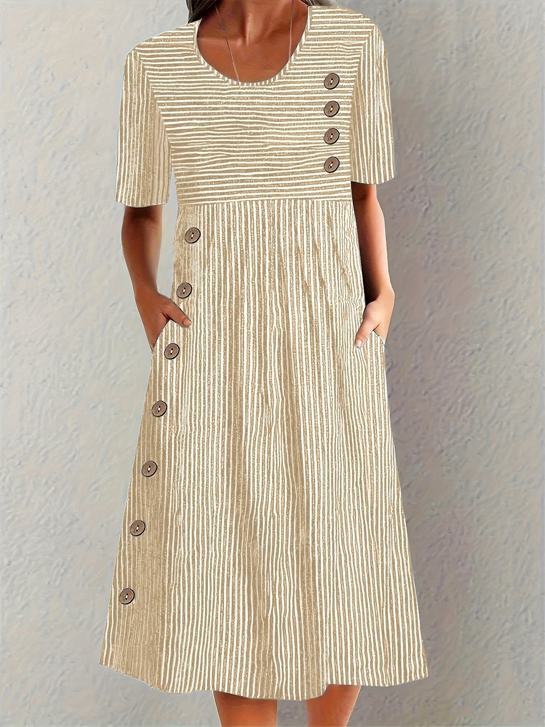 Mevara – robe d'été tissée rayée