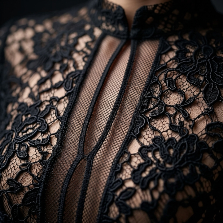 Mireva – Robe mini en dentelle à découpe frontale