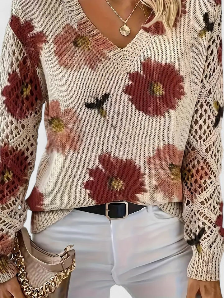 Rivena – pull col V en maille fine