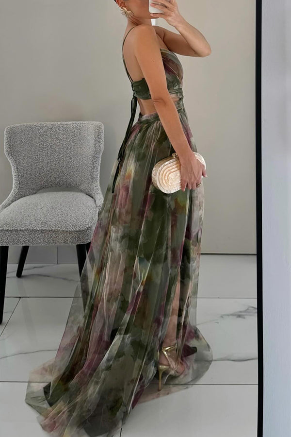Sevira – Taille empire en mousseline, robe maxi