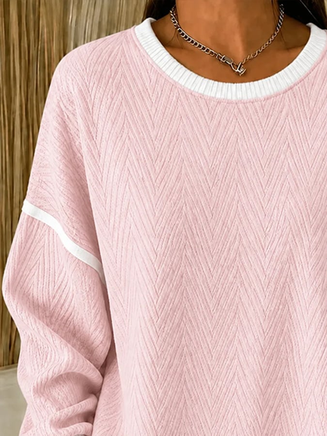 Mevara – Sweat-shirt en coton à imprimé texturé