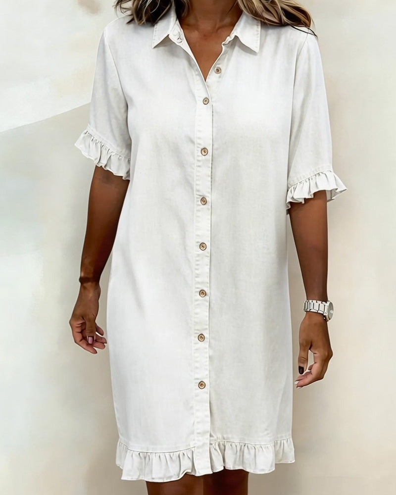 Kiraya – Robe en jean à manches volantées