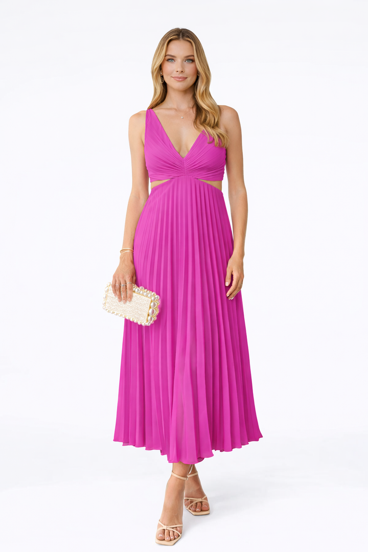 Virela – robe maxi en tissu drapé