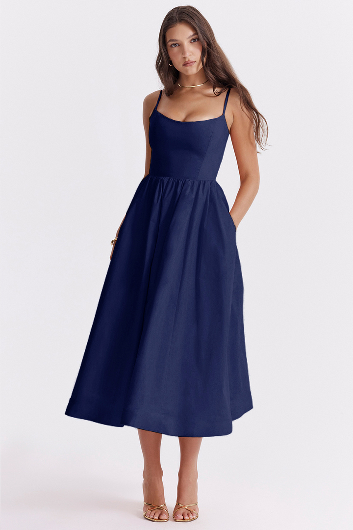 Nolara – robe midi tissée style corset