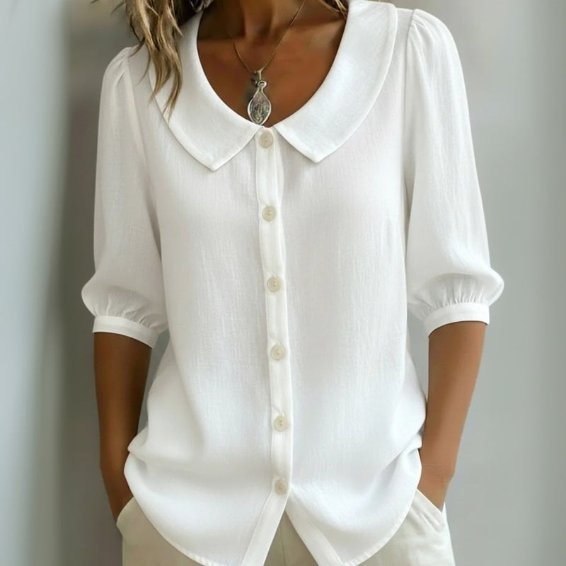 Luniva – blouse en mélange de coton à col à revers