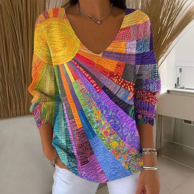 Vesara – T-shirt en jersey à col V