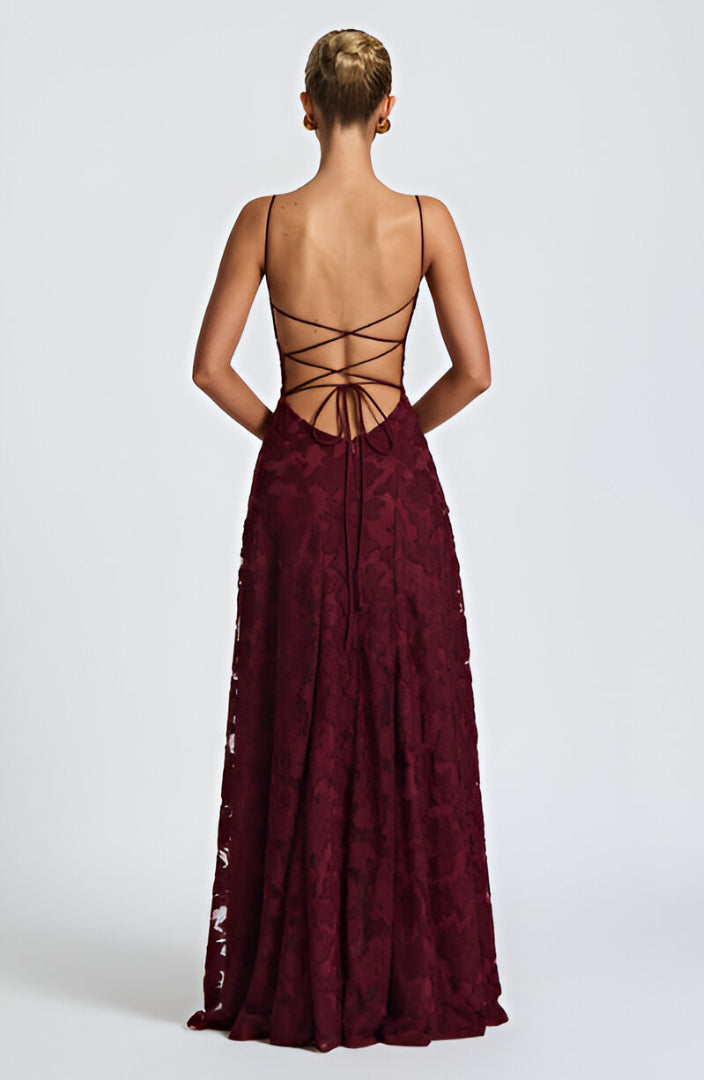 Caleia – Robe longue en dentelle à corset