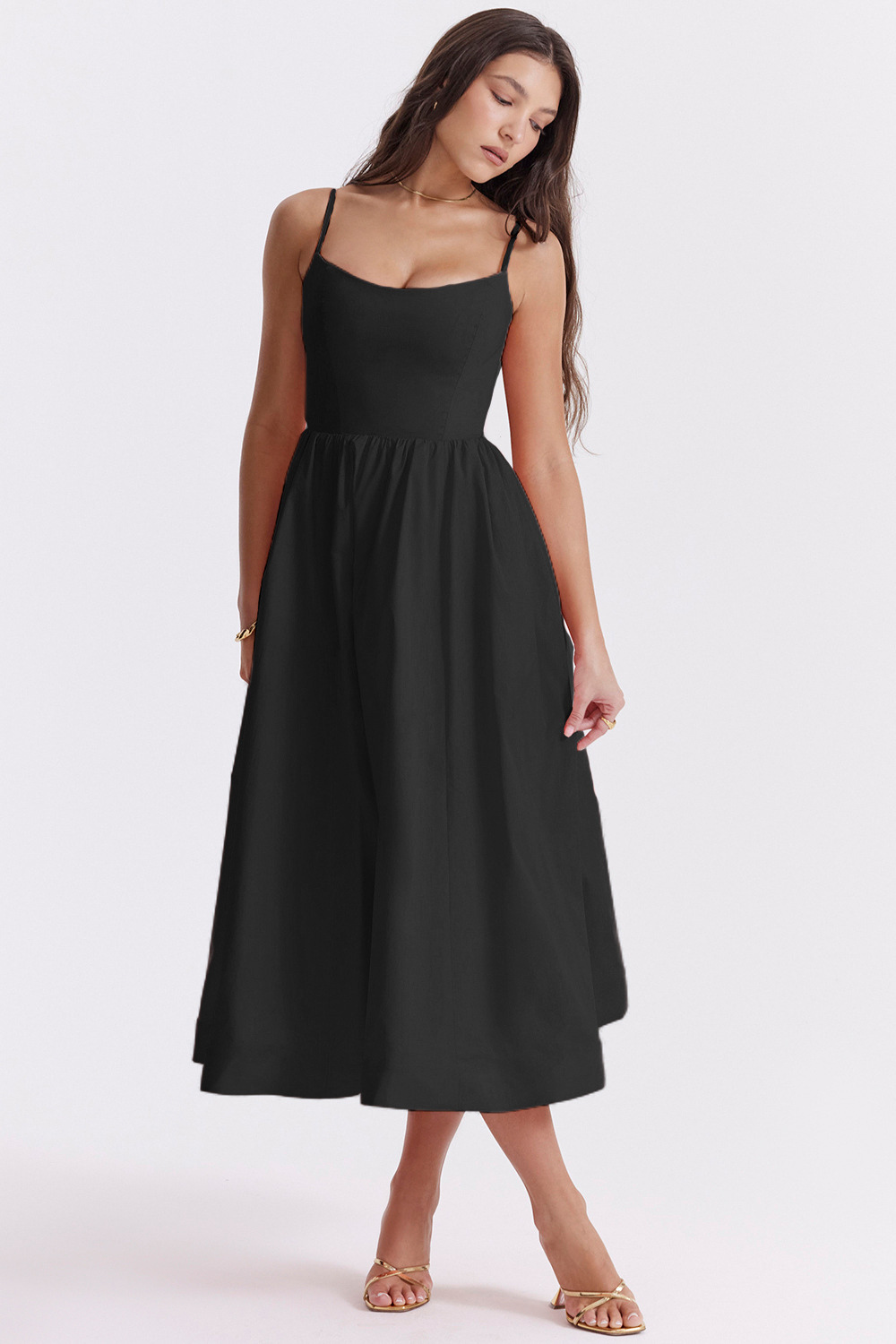 Nolara – robe midi tissée style corset