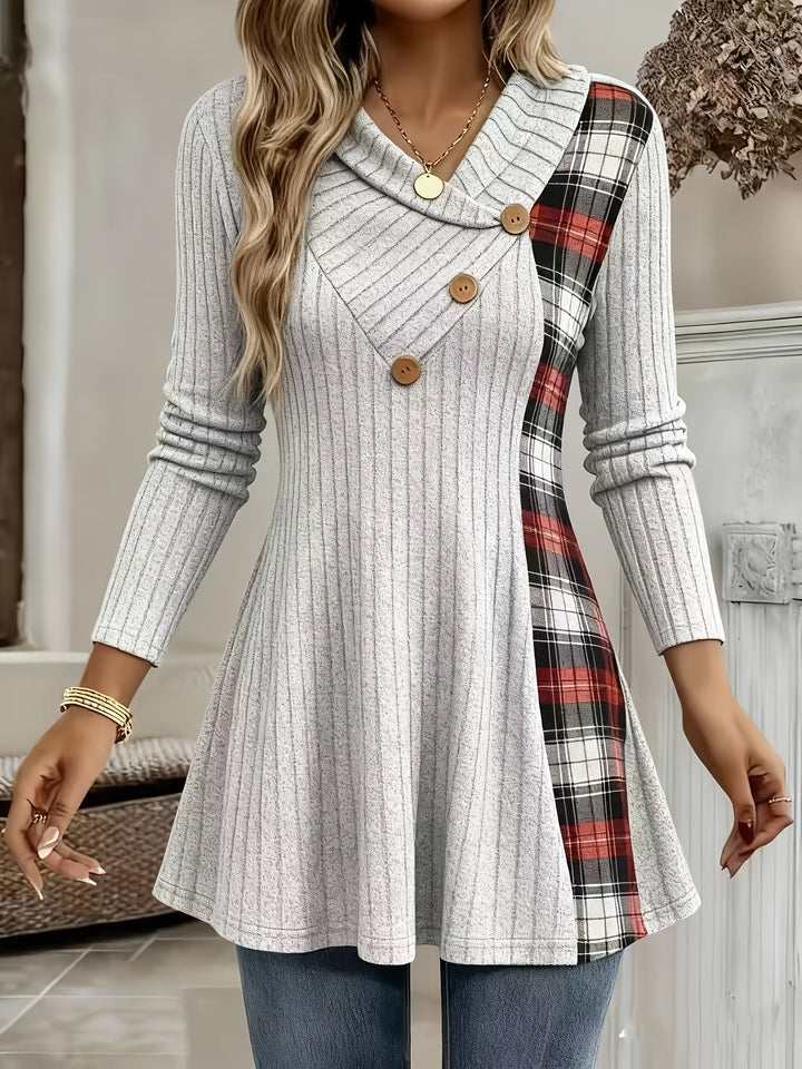 Tavina – T-shirt en maille patchwork