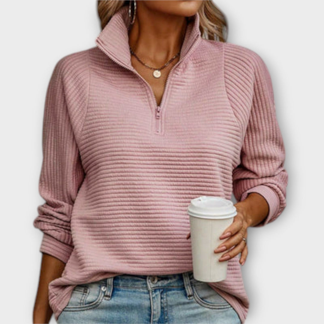 Zareli – Pull zippé en laine mélangée