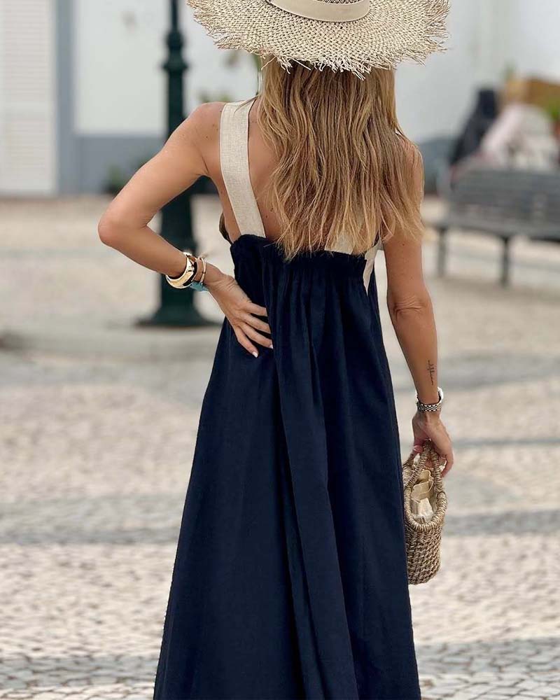 Seriva – robe tissée à encolure croisée