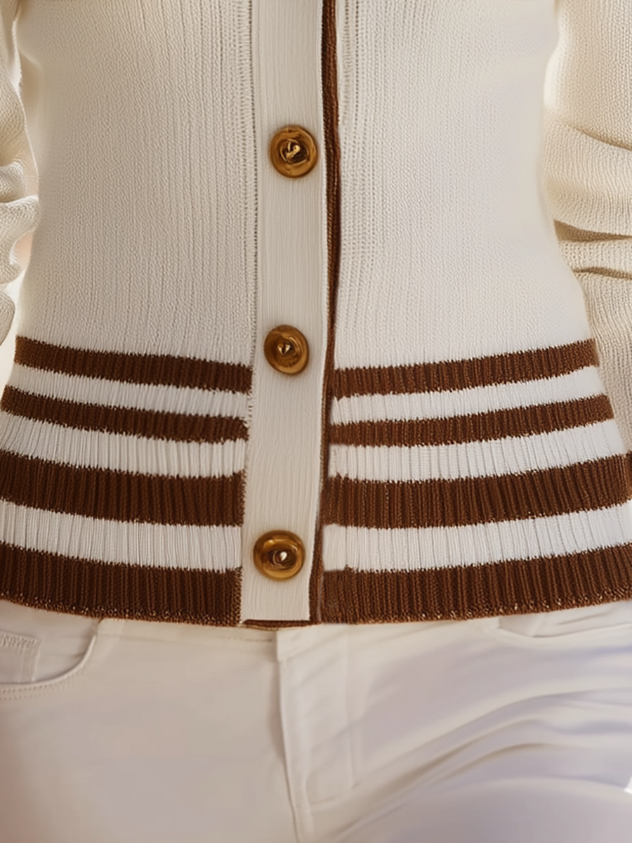 Novira – veste en tricot à rayures verticales