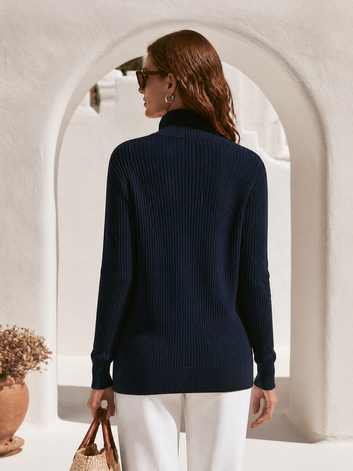 Zevira – cardigan en maille côtelée à bordure rayée