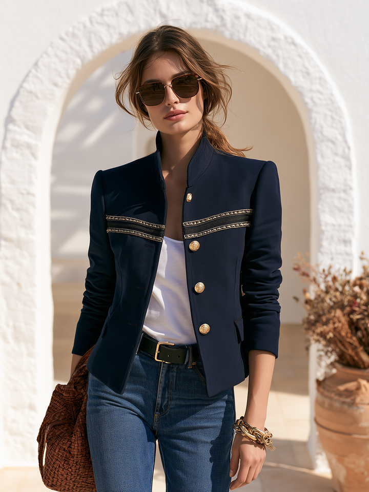 Nivara – Col montant en tissu, veste