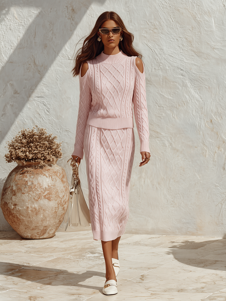 Mireva – À col roulé en maille, ensemble jupe-pull
