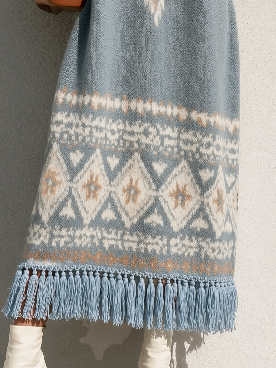 Ilyra – robe longue en jacquard à motif Fair Isle