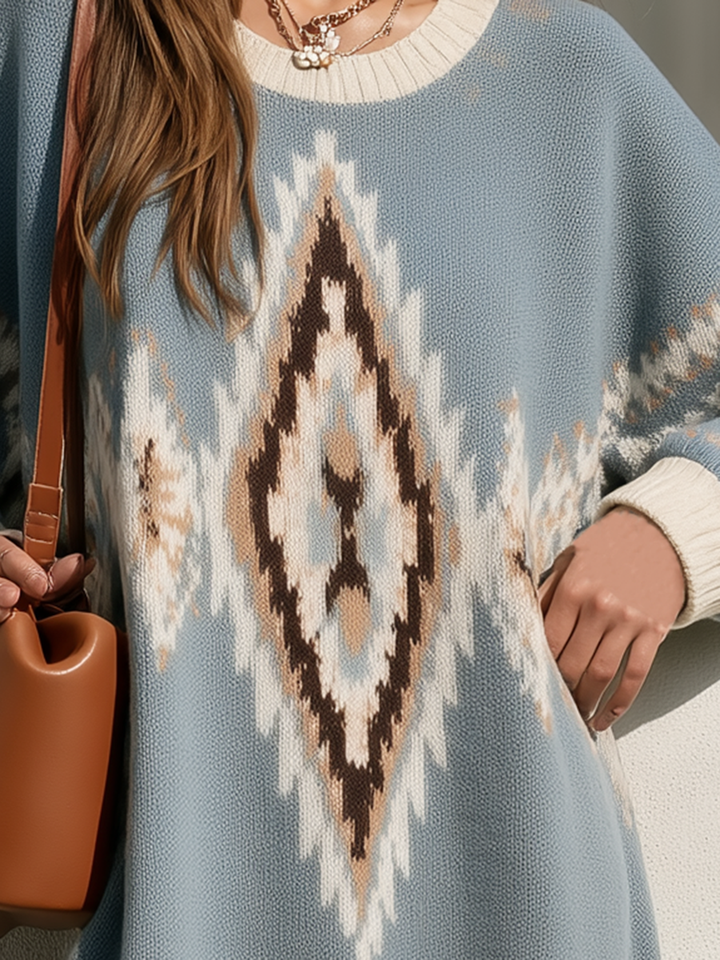 Ilyra – robe longue en jacquard à motif Fair Isle