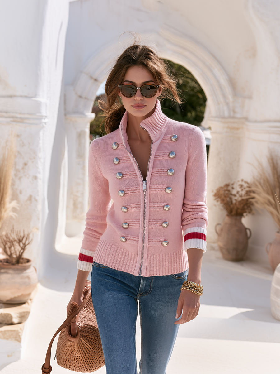 Mavira – veste en maille zippée devant