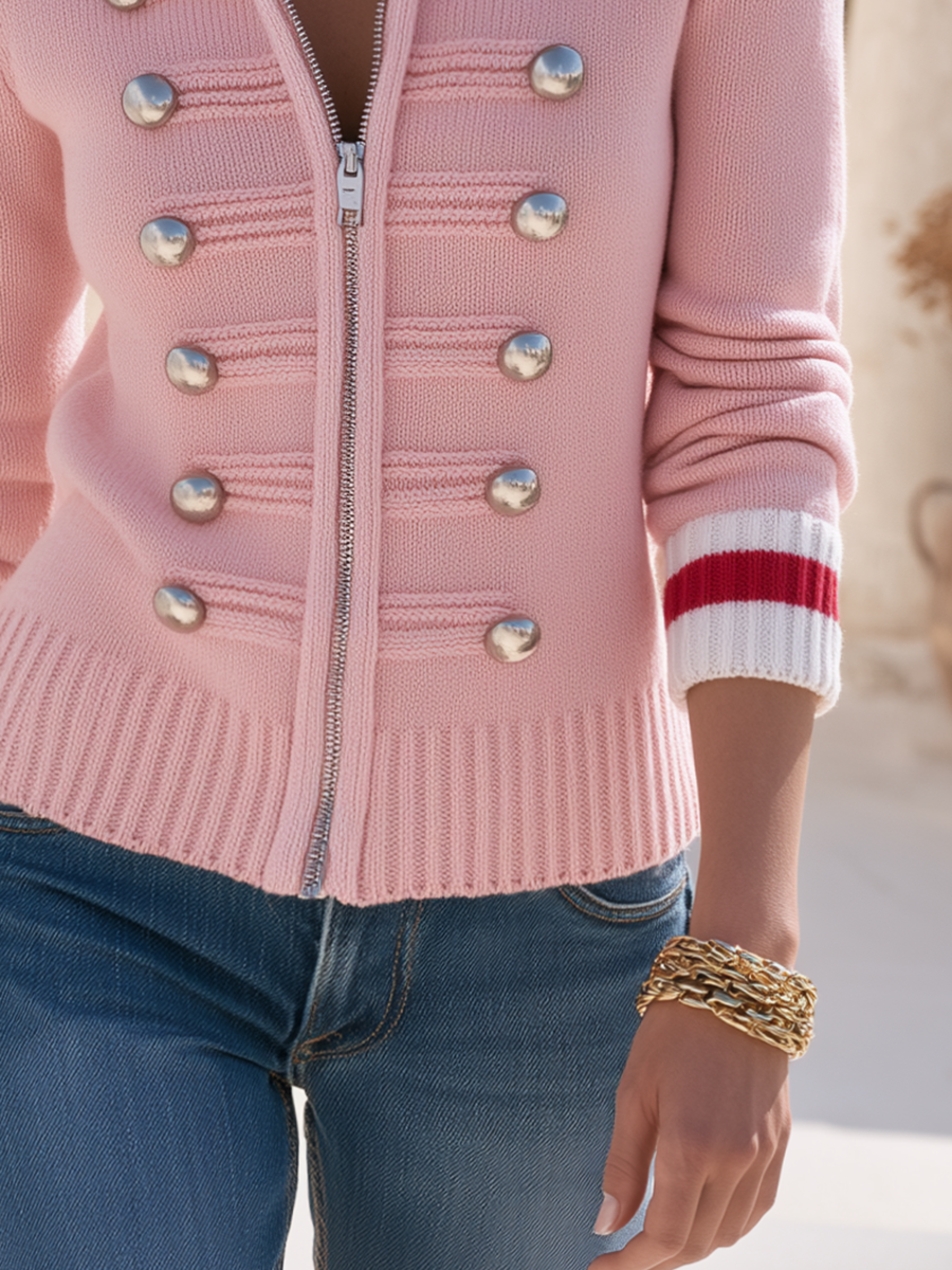 Mavira – veste en maille zippée devant