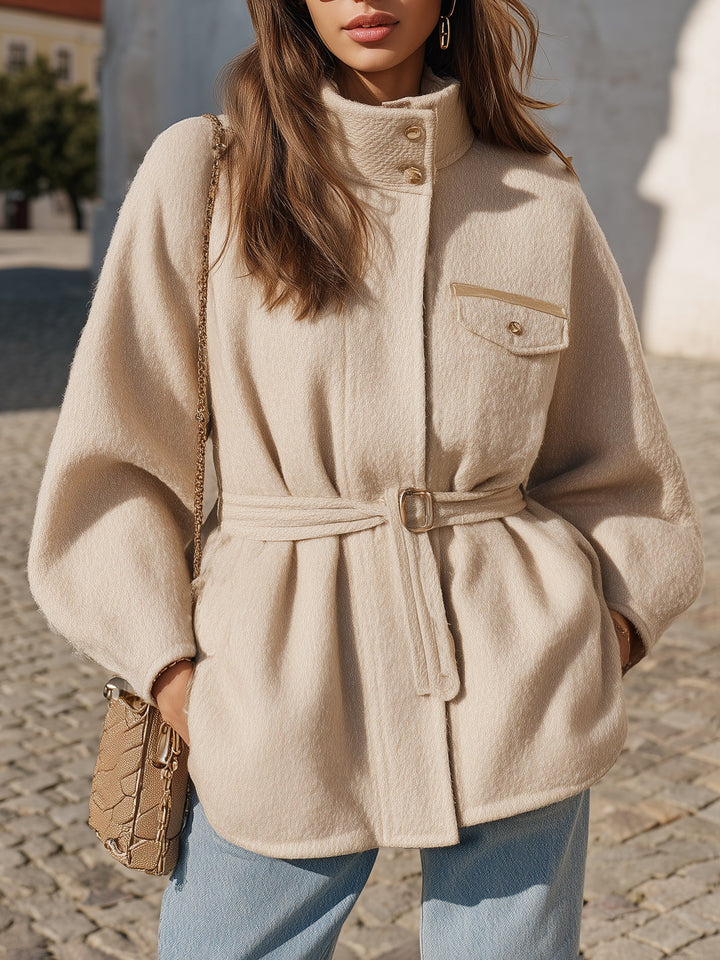 Ivenna – Veste à col montant en laine mélangée