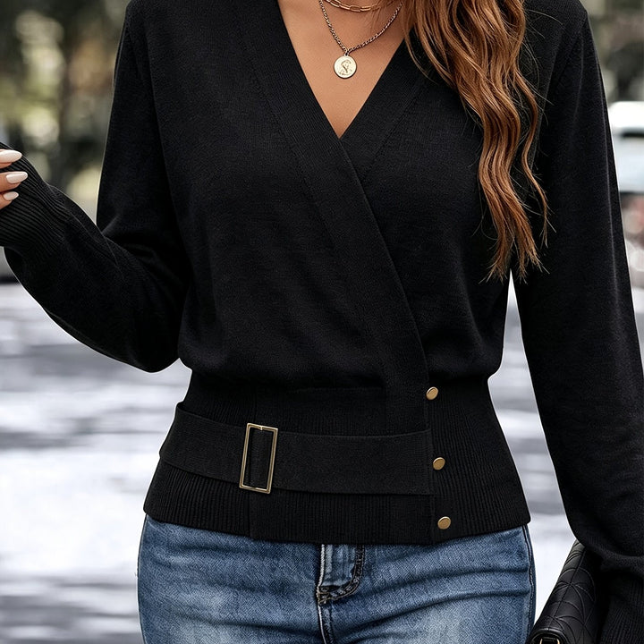 Calira – Pull en maille à col croisé