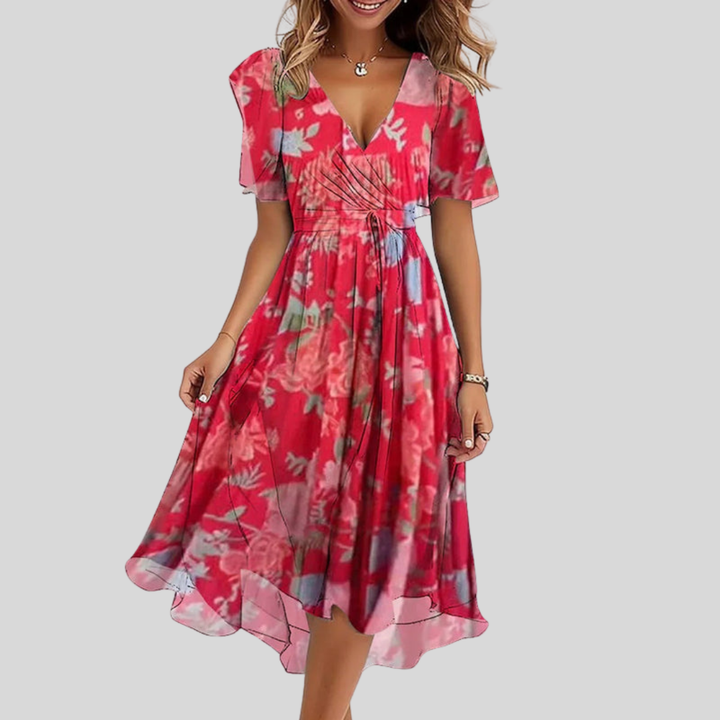 Zerisa – Ourlet asymétrique, robe tissée