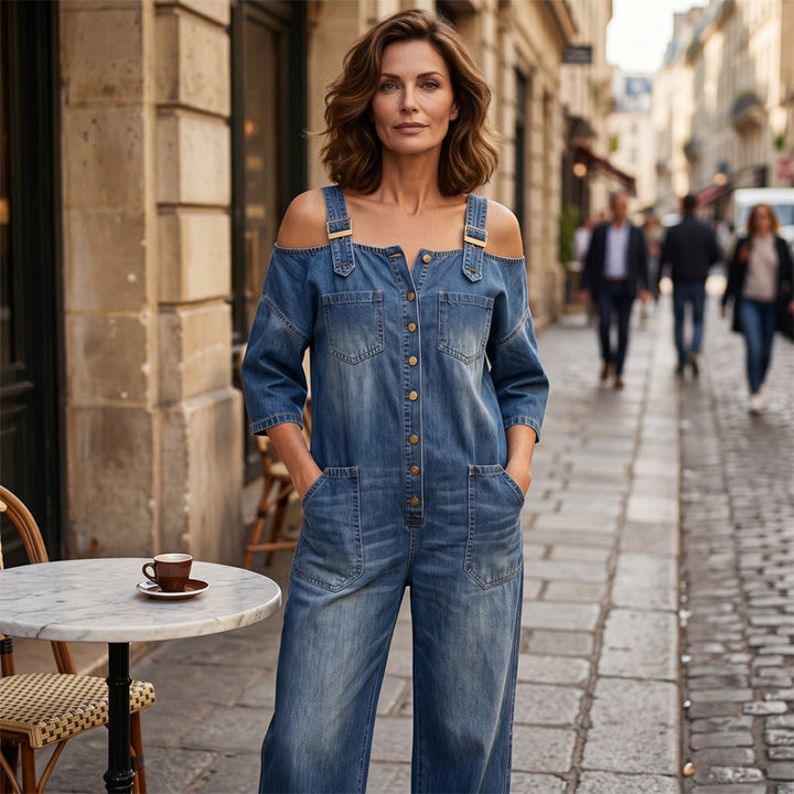Elyra – Combinaison tissée à jambes larges