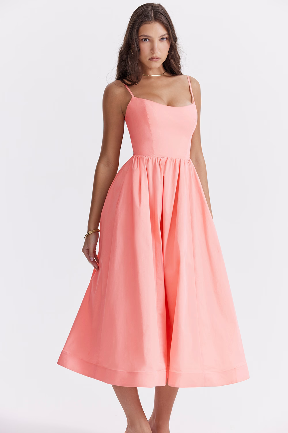 Nolara – robe midi tissée style corset