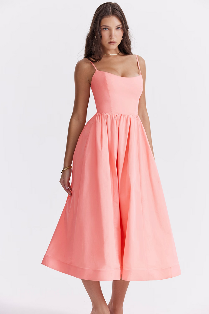 Nolara – robe midi tissée style corset