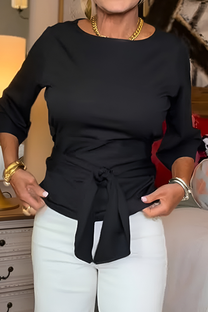 Novira – Top tissé à nœud à la taille