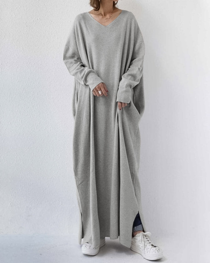 Novira – robe maxi en tricot à décolleté en V profond