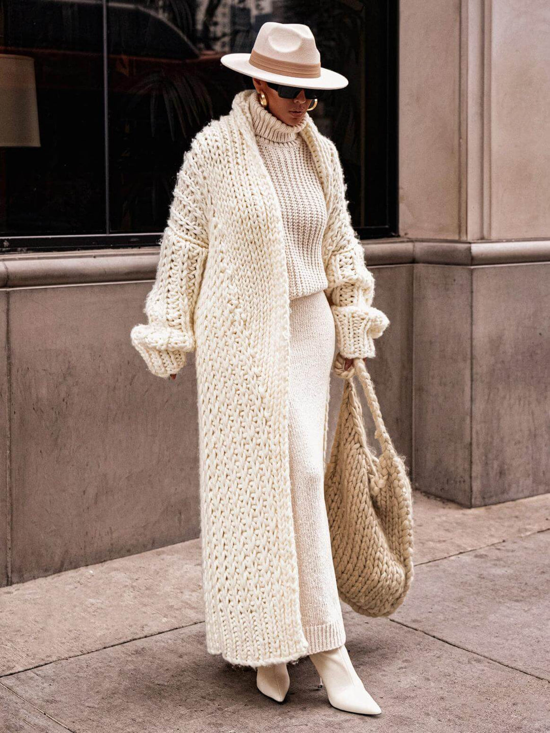 Renali – Manteau tricoté à col châle