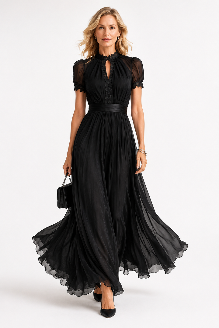 Kelyra – robe longue en chiffon