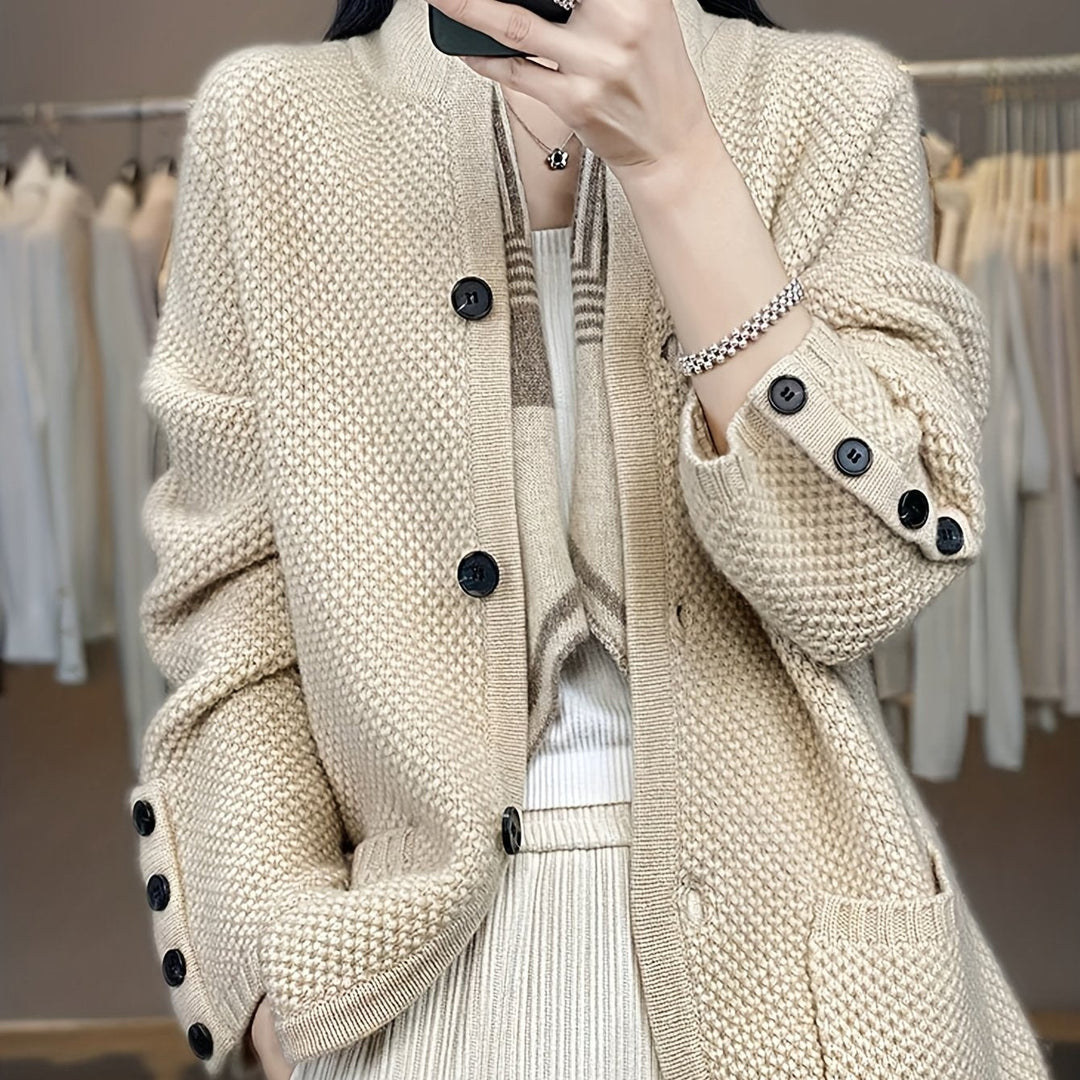 Vesara – cardigan en tricot à col montant