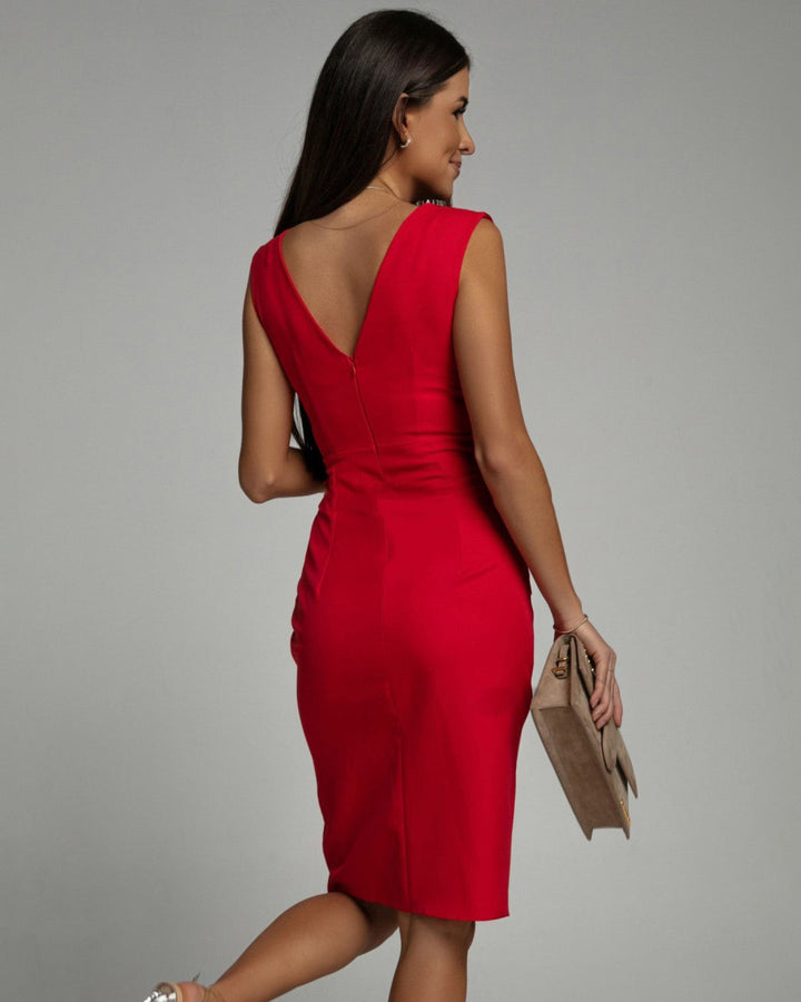 Soreli – robe midi drapée en jersey extensible