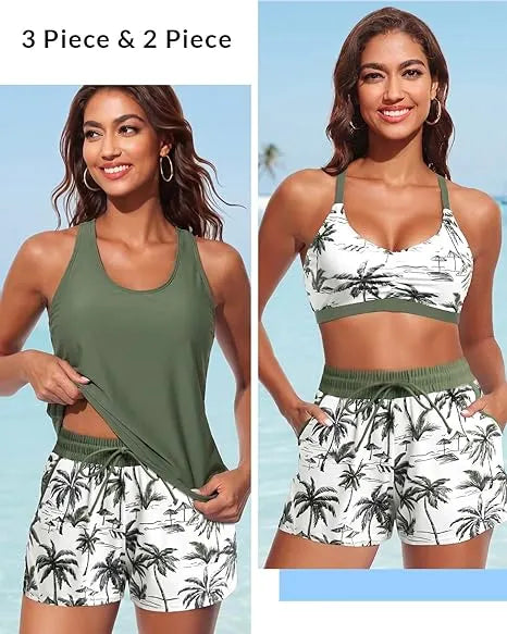 Rilena – Ensemble de tankini en tricot avec shorty à poches