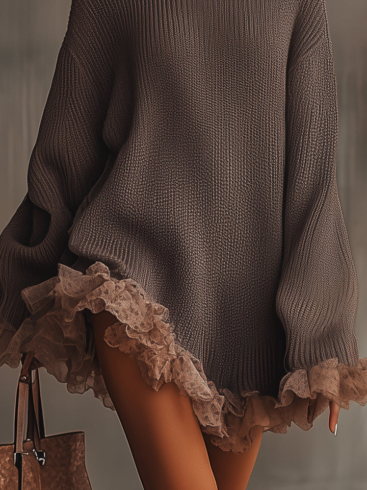 Rivana – Robe en tricot à ourlet volanté