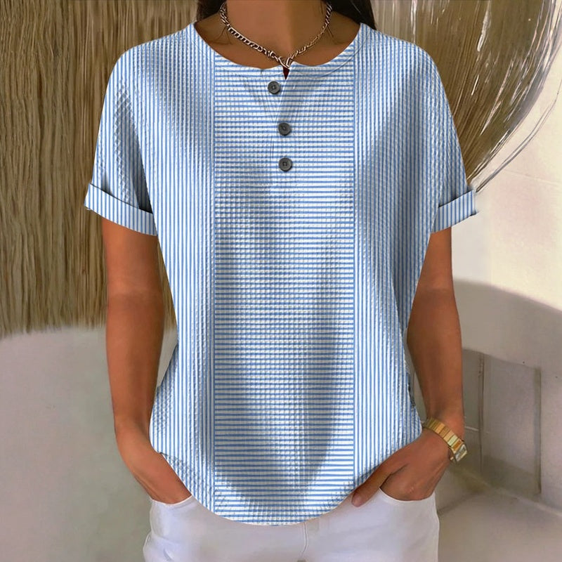 Nivora – Blouse rayée en mélange de coton