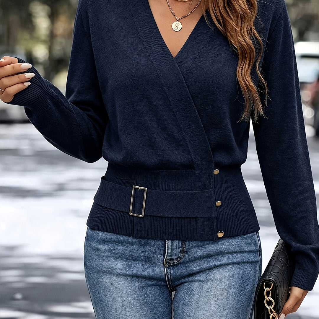 Calira – Pull en maille à col croisé