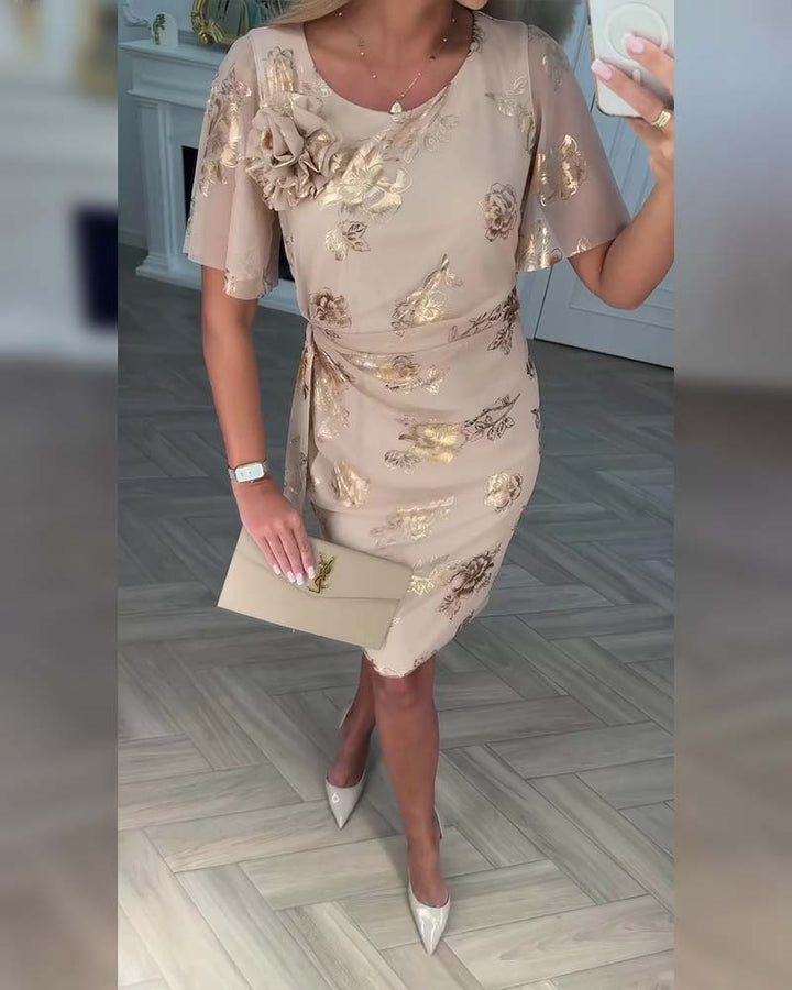 Renali – Robe en coton mélangé boutonnée à la taille