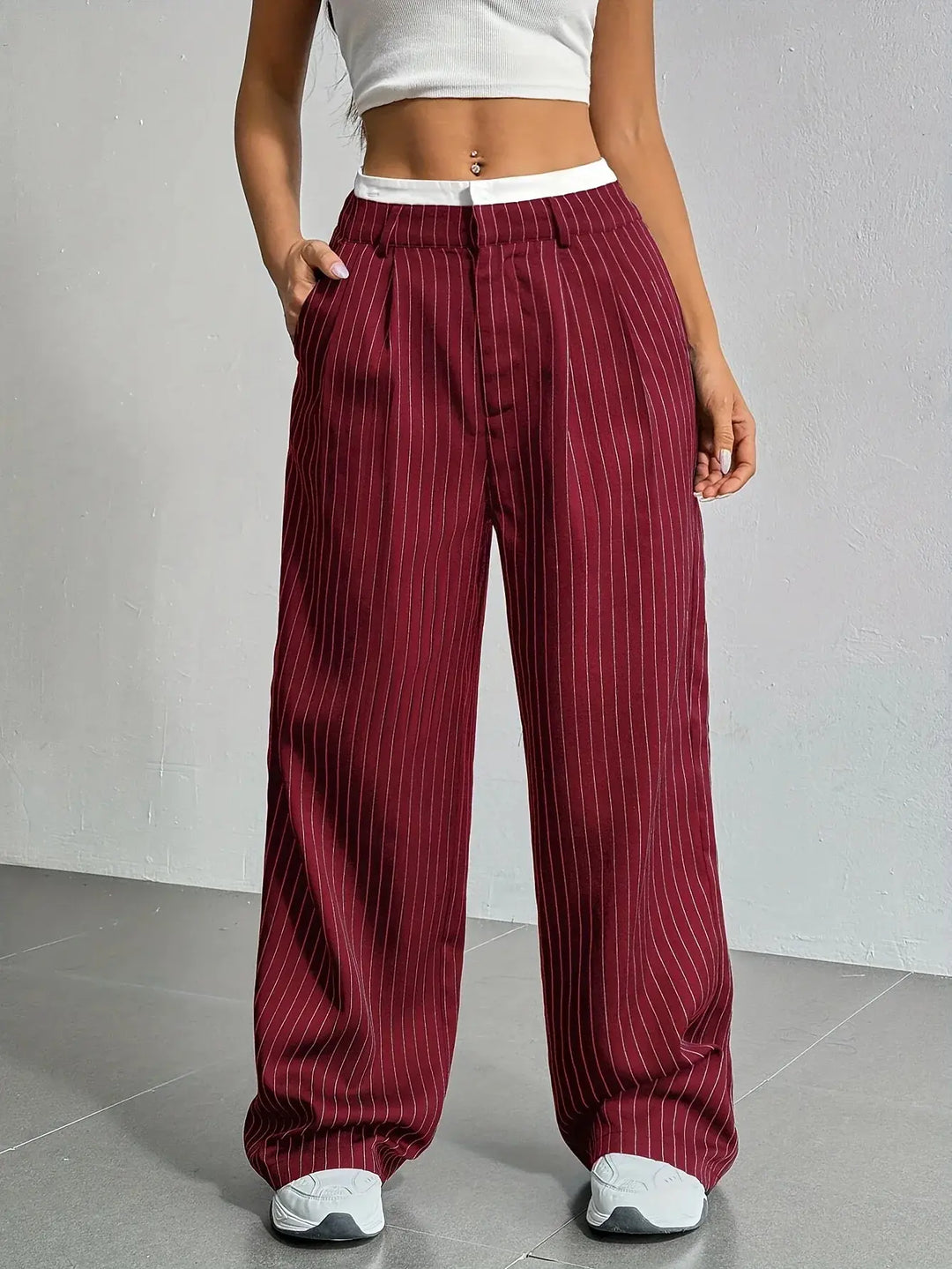 Anevia – pantalon à pinces taille haute