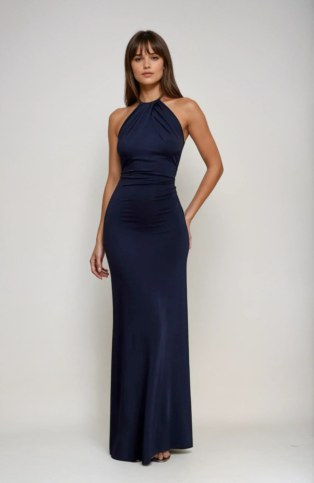Sivela – robe longue à col américain