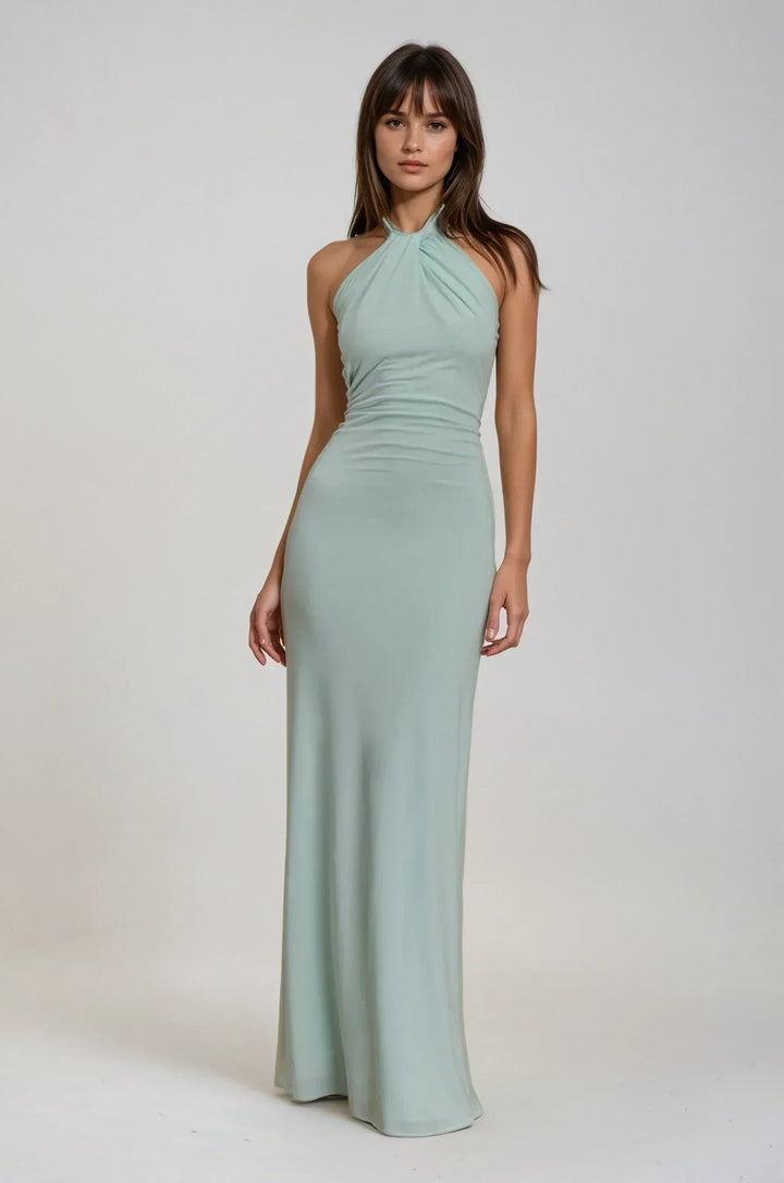 Sivela – robe longue à col américain