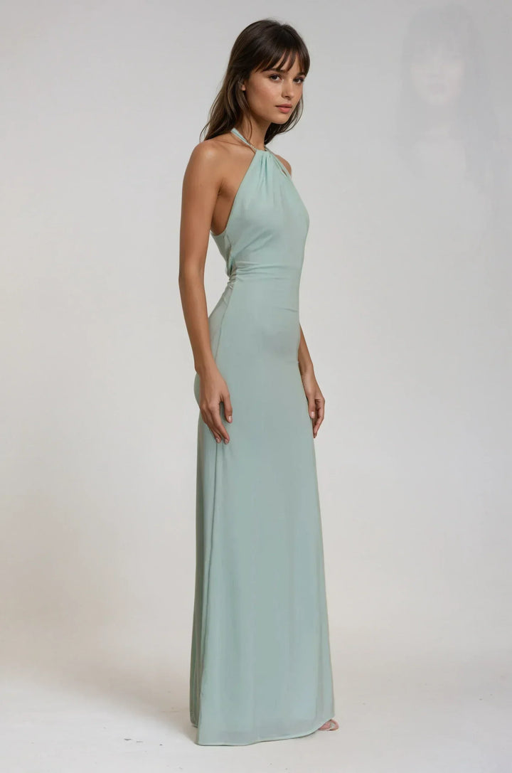 Sivela – robe longue à col américain