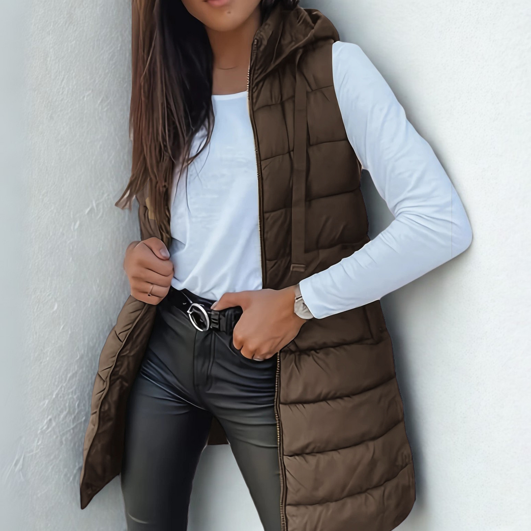 Naleia – gilet à capuche tissé pour femme