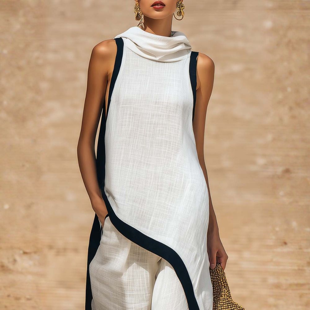 Avylen – Ensemble asymétrique en lin et coton