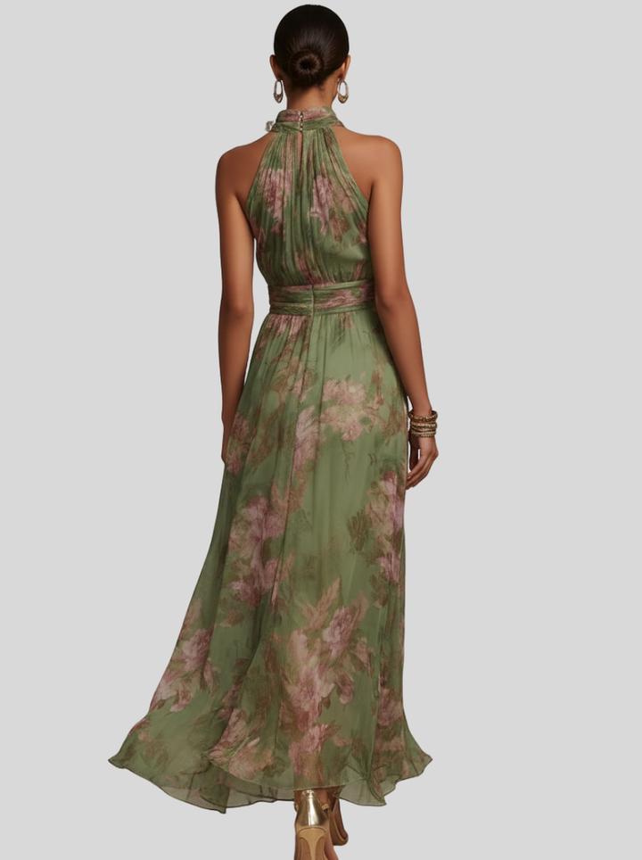 Nivara – Robe à encolure américaine à fleurs