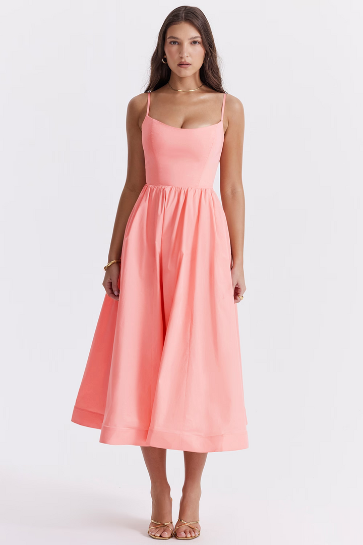 Nolara – robe midi tissée style corset